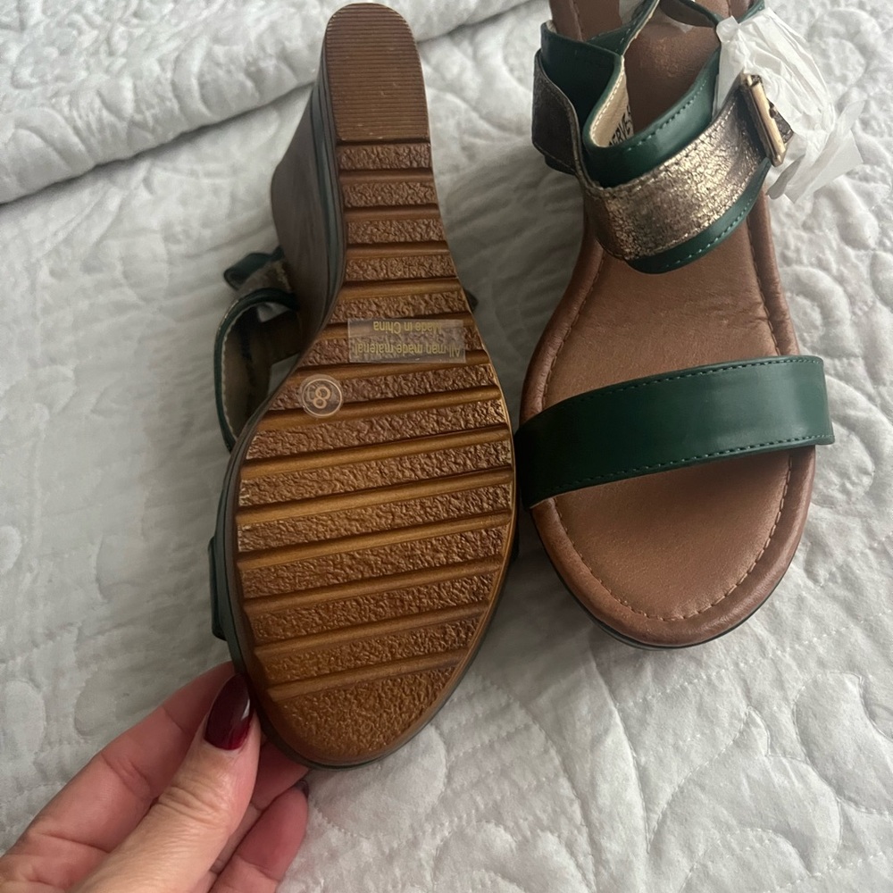 Black and white sandals